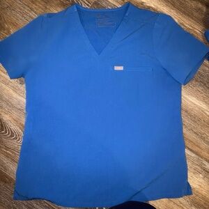 Women’s Figs Royal Blue Catarina - One-Pocket Scrub Top Size Large